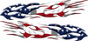 american flag flame auto decals kit